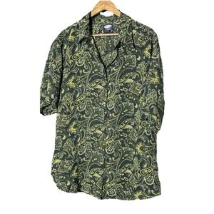 Fairy Sheer Fashion Web Blouse Button Up‎ Light Weight Green Size 3X Cottage